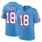 Choea T.Titans #18 Cor'Dale Flott Player Light Blue Oilers Throwback Home Game Stitched Jerseys