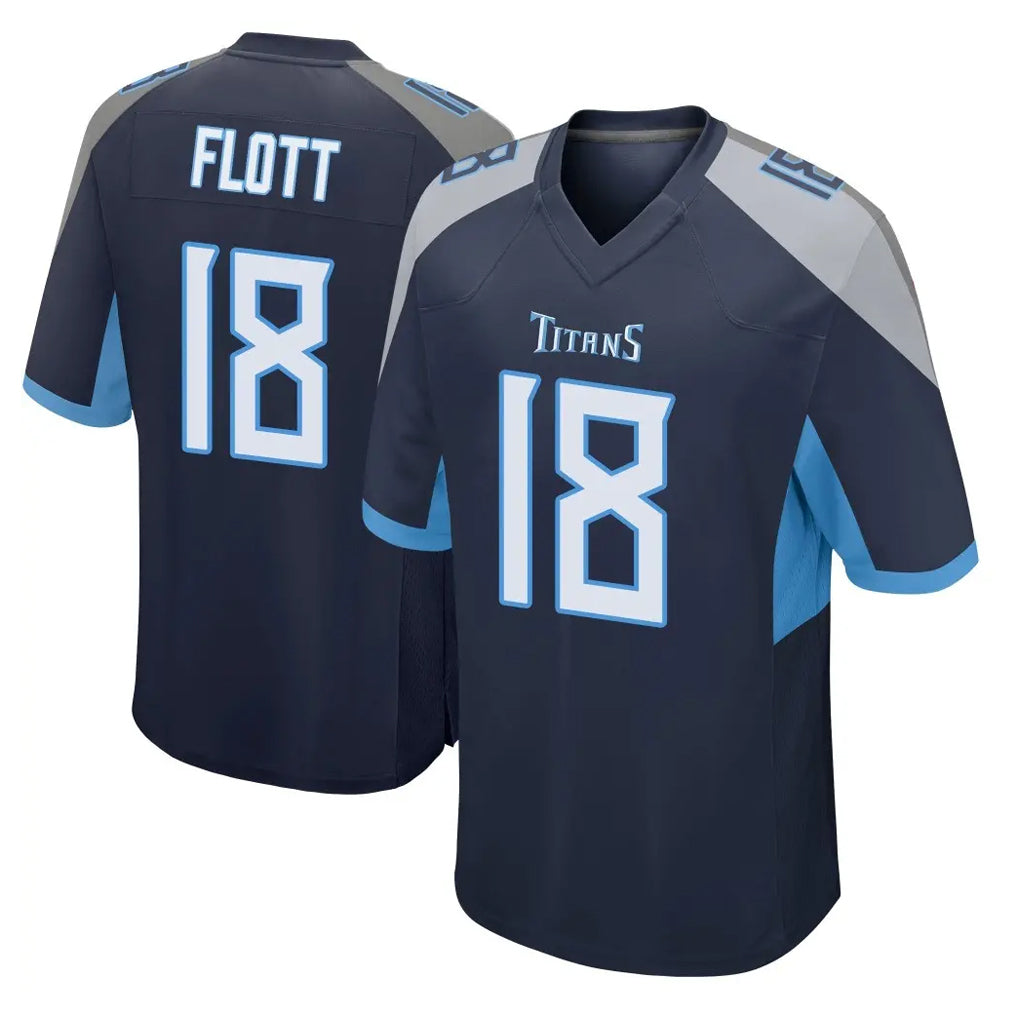 Choea T.Titans #18 Cor'Dale Flott Player Navy Home Game Stitched Jerseys