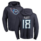 Choea T.Titans #18 Cor'Dale Flott Player Navy Logo Pullover Hoodies Home Game Stitched Jerseys