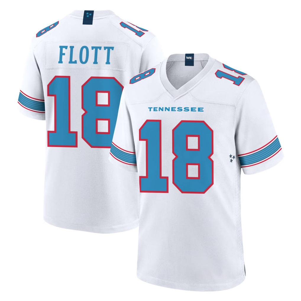 Choea T.Titans #18 Cor'Dale Flott Player White 2026 Game Home Stitched Jerseys