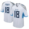 Choea T.Titans #18 Cor'Dale Flott Player White Home Game Stitched Jerseys
