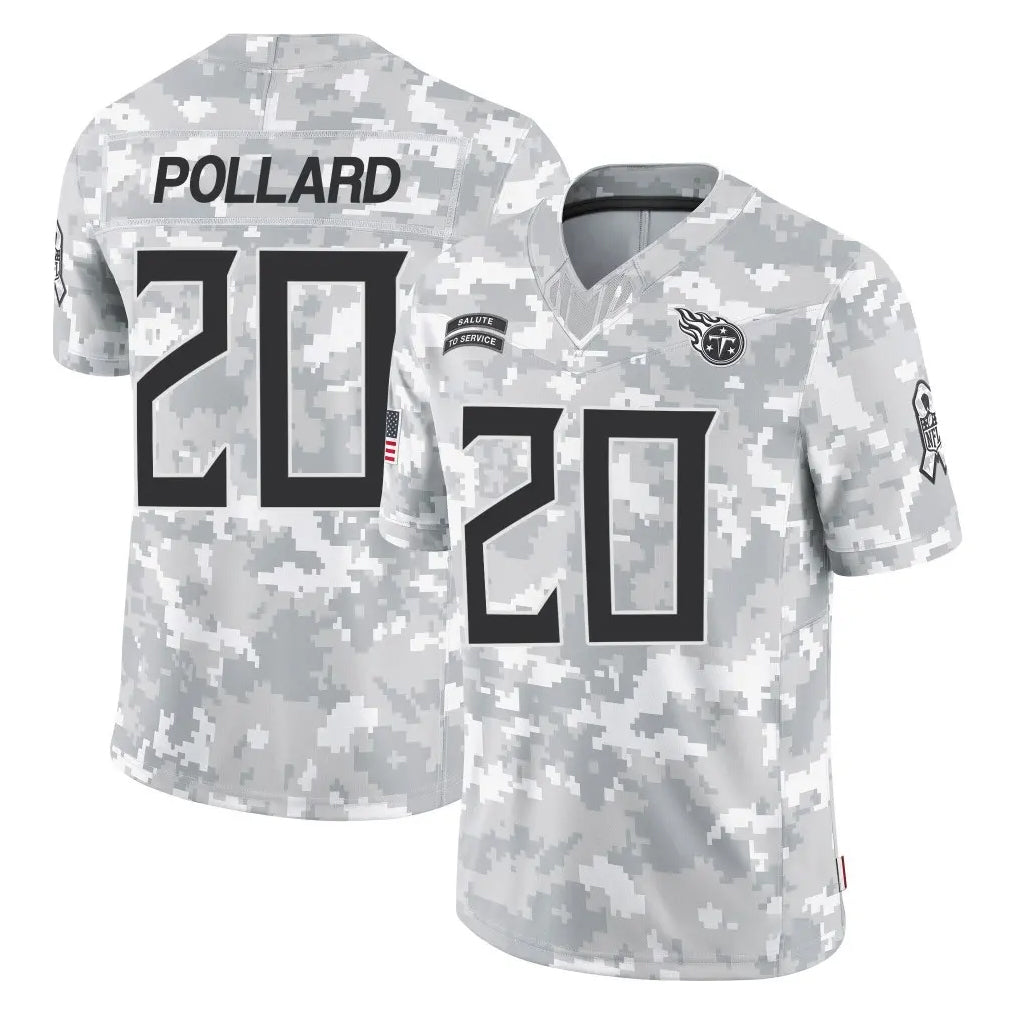 Choea T.Titans #20 Tony Pollard Player Arctic Camo Limited Salute to Service Home Game Stitched Jerseys