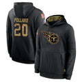 Choea T.Titans #20 Tony Pollard Player Black Salute to Service Sideline Performance Pullover Hoodies Home Game Stitched Jerseys
