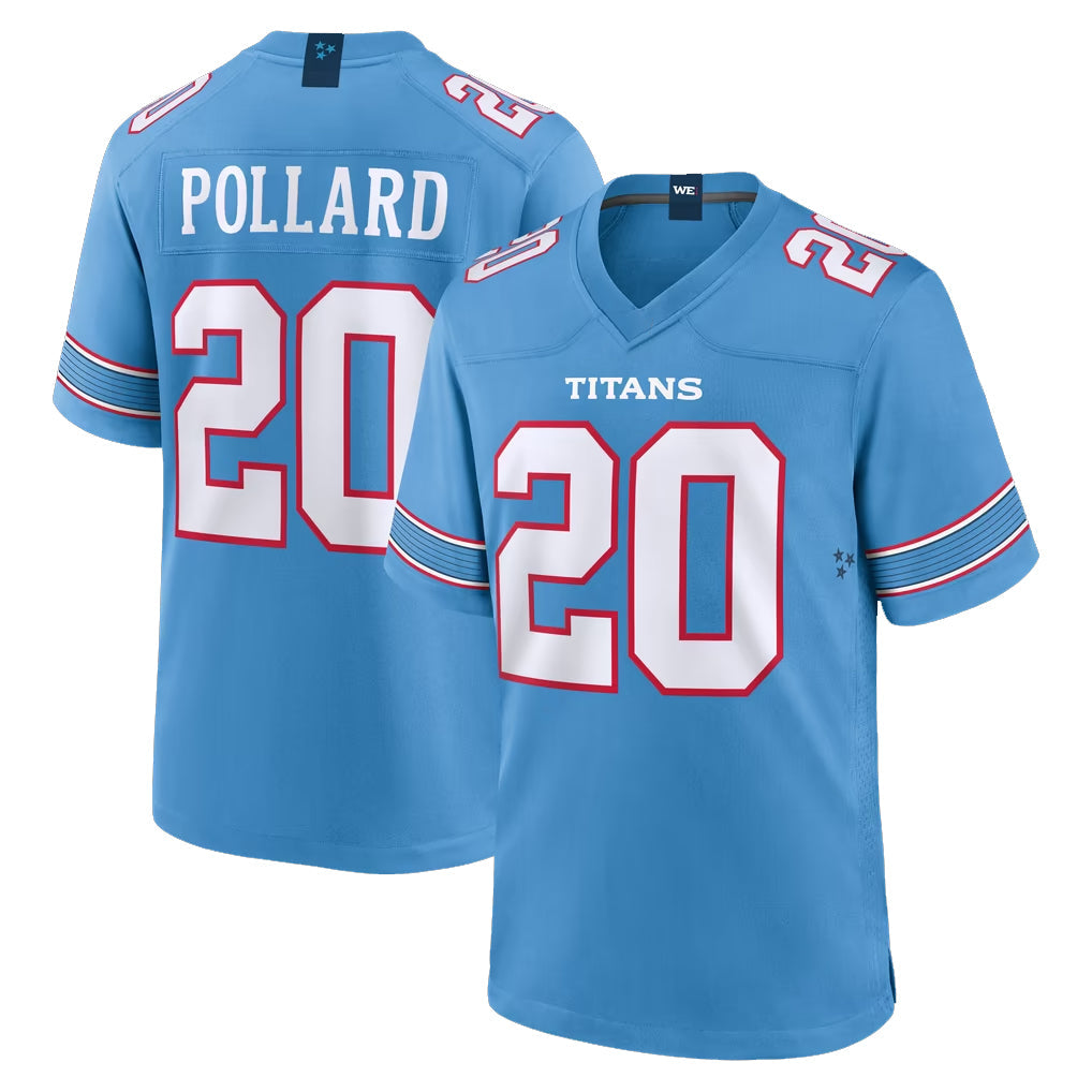 Choea T.Titans #20 Tony Pollard Player Light Blue 2026 Game Home Stitched Jerseys