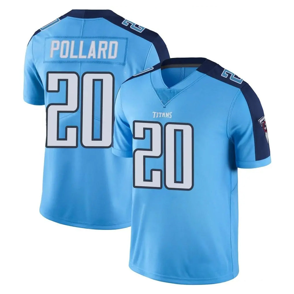 Choea T.Titans #20 Tony Pollard Player Light Blue Limited Color Rush Home Game Stitched Jerseys