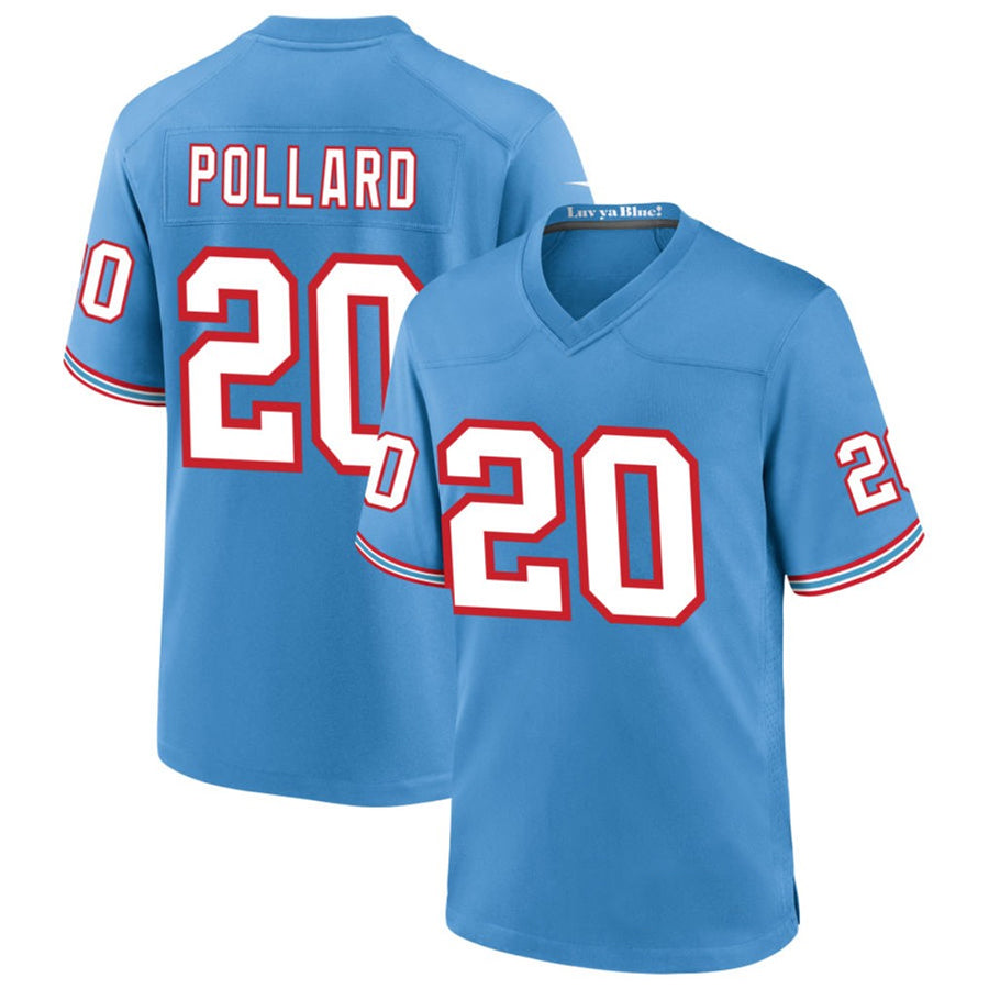Choea T.Titans #20 Tony Pollard Player Light Blue Throwback Alternate Game Stitched Jerseys