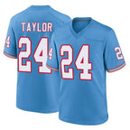 Choea T.Titans #24 Alontae Taylor Player Light Blue Oilers Throwback Home Game Stitched Jerseys