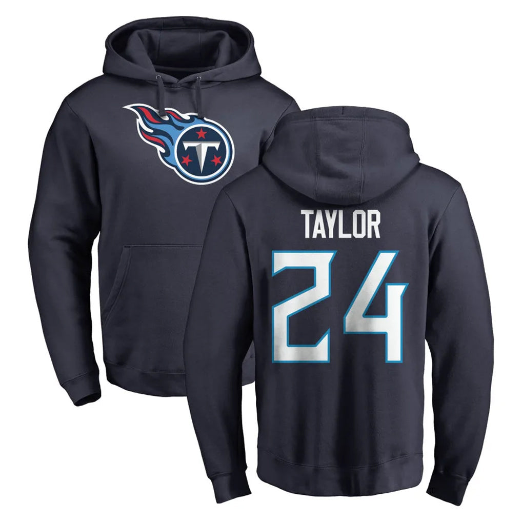 Choea T.Titans #24 Alontae Taylor Player Navy Logo Pullover Hoodies Home Game Stitched Jerseys
