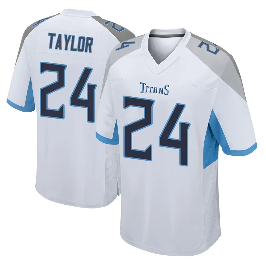 Choea T.Titans #24 Alontae Taylor Player White Home Game Stitched Jerseys