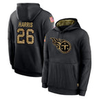 Choea T.Titans #26 Marcus Harris Player Black Salute to Service Sideline Performance Pullover Hoodies Home Game Stitched Jerseys