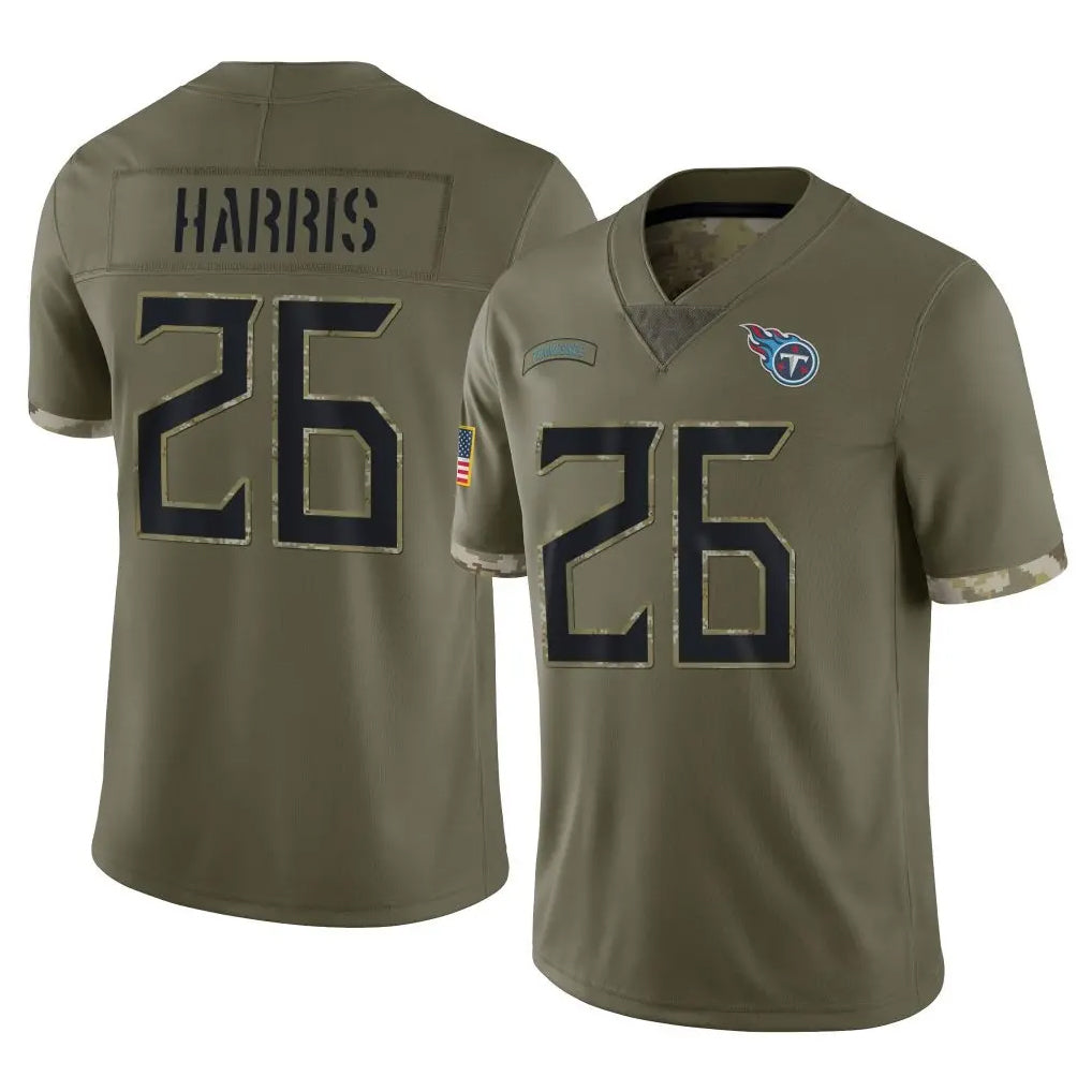 Choea T.Titans #26 Marcus Harris Player Olive Limited Salute to Service Home Game Stitched Jerseys