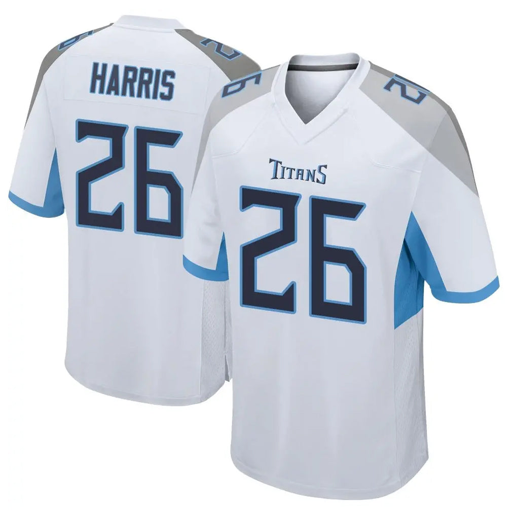 Choea T.Titans #26 Marcus Harris Player White Home Game Stitched Jerseys