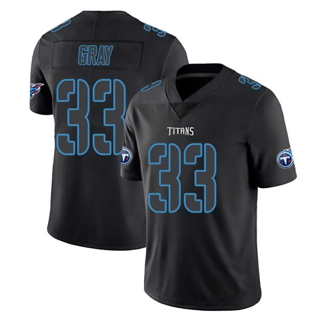 Choea T.Titans #33 Cedric Gray Player Black Impact Limited Home Game Stitched Jerseys
