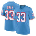 Choea T.Titans #33 Cedric Gray Player Light Blue Oilers Throwback Home Game Stitched Jerseys