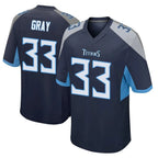 Choea T.Titans #33 Cedric Gray Player Navy Home Game Stitched Jerseys