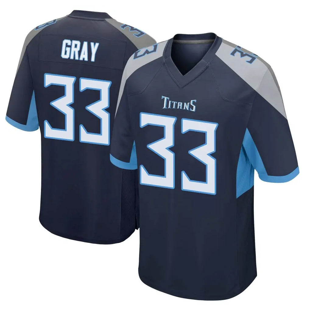 Choea T.Titans #33 Cedric Gray Player Navy Home Game Stitched Jerseys