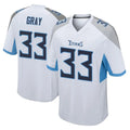 Choea T.Titans #33 Cedric Gray Player White Home Game Stitched Jerseys