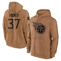 Choea T.Titans #37 Amani Hooker Player Brown Salute To Service Club Pullover Hoodies Home Game Stitched Jerseys