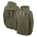 Choea T.Titans #37 Amani Hooker Player Olive Salute to Service Hoodies Home Game Stitched Jerseys