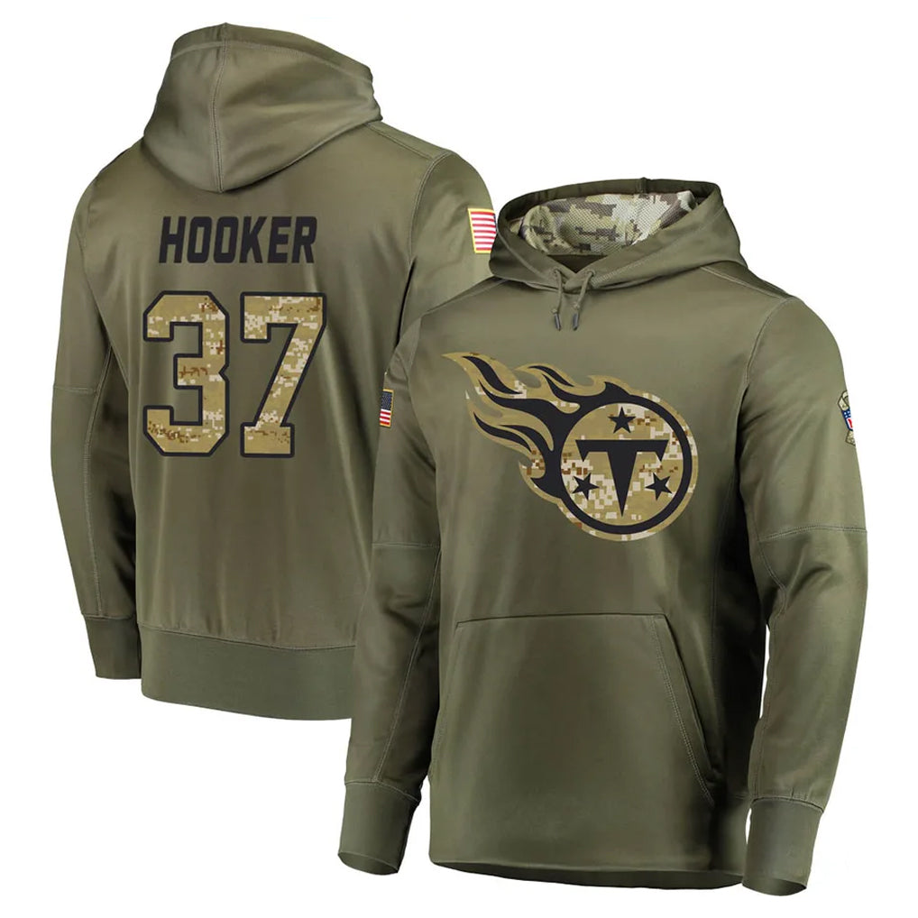 Choea T.Titans #37 Amani Hooker Player Olive Salute to Service Pullover Hoodies Home Game Stitched Jerseys
