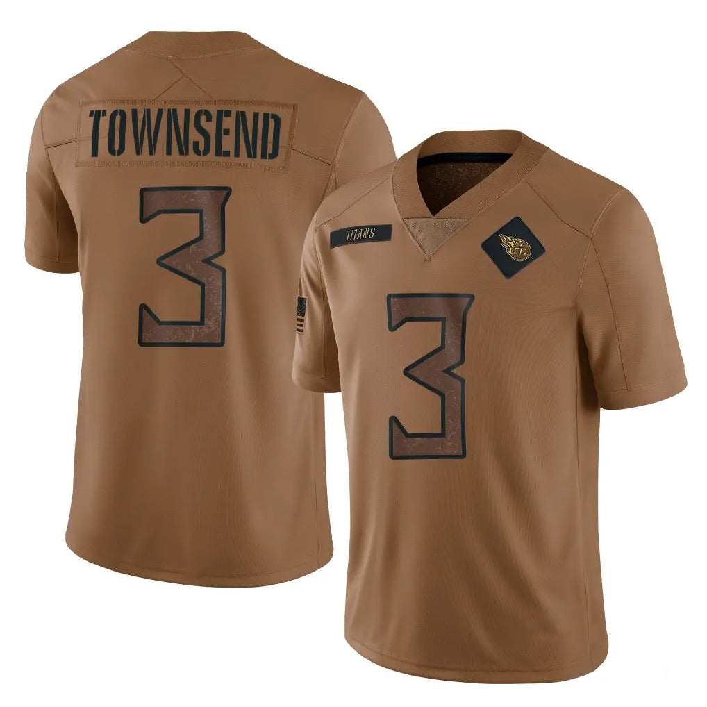 Choea T.Titans #3 Tommy Townsend Player Brown Limited Salute to Service Home Game Stitched Jerseys
