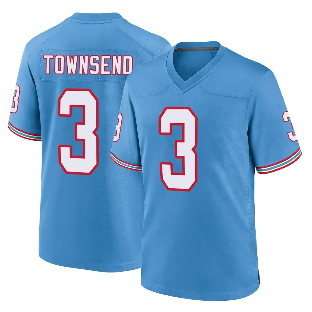Choea T.Titans #3 Tommy Townsend Player Light Blue Oilers Throwback Home Game Stitched Jerseys