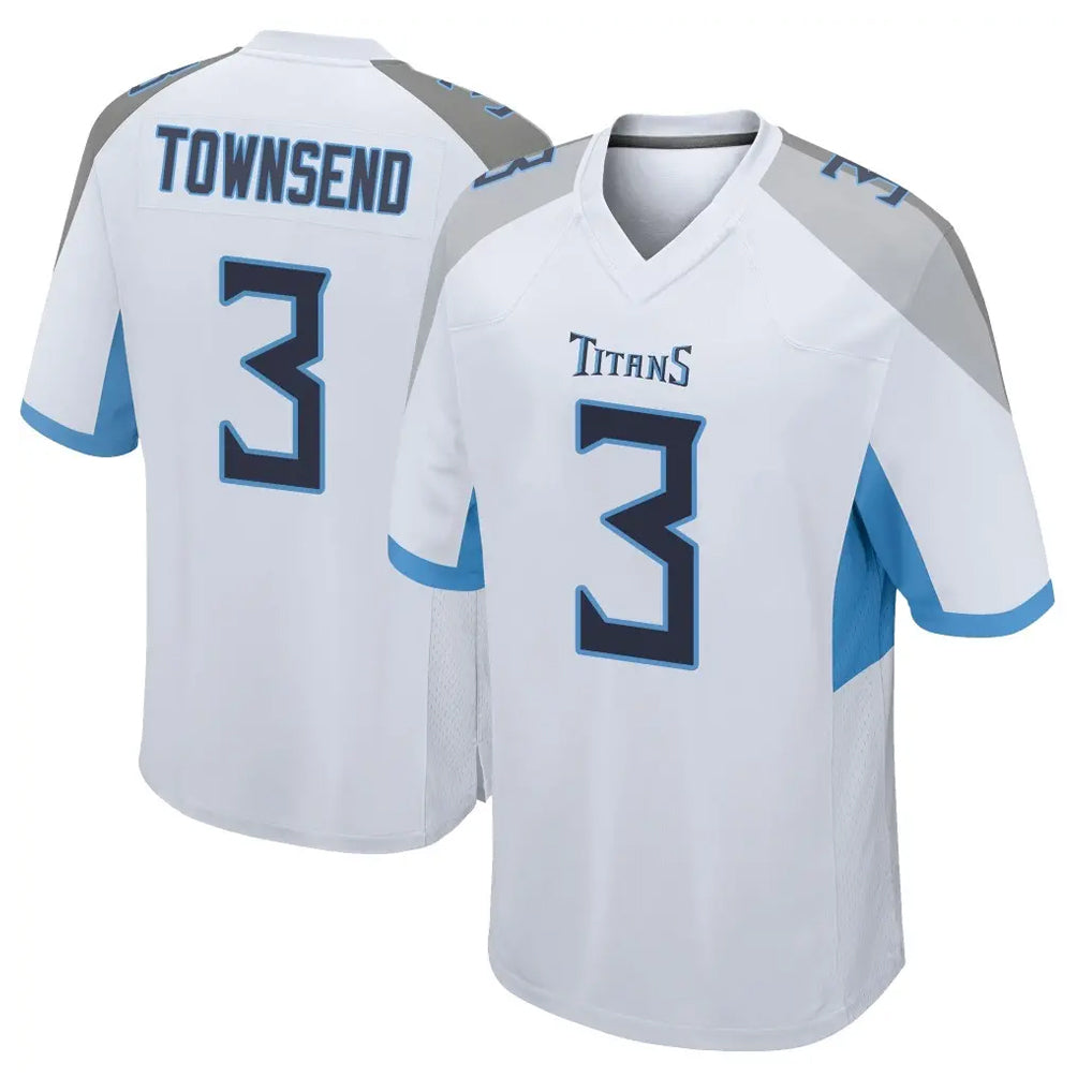 Choea T.Titans #3 Tommy Townsend Player White Home Game Stitched Jerseys
