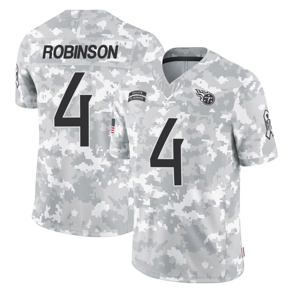 Choea T.Titans #4 Wan'Dale Robinson Player Arctic Camo Limited Salute to Service Home Game Stitched Jerseys