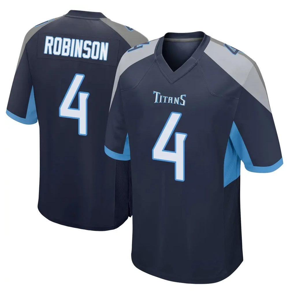 Choea T.Titans #4 Wan'Dale Robinson Player Navy Home Game Stitched Jerseys