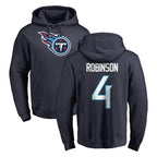 Choea T.Titans #4 Wan'Dale Robinson Player Navy Logo Pullover Hoodies Home Game Stitched Jerseys