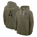Choea T.Titans #4 Wan'Dale Robinson Player Olive Salute to Service Hoodies Home Game Stitched Jerseys