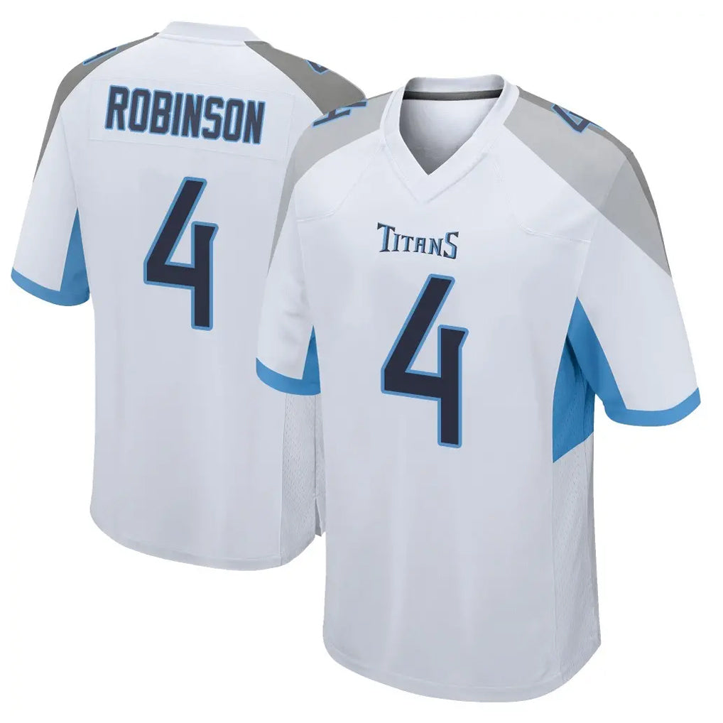 Choea T.Titans #4 Wan'Dale Robinson Player White Home Game Stitched Jerseys
