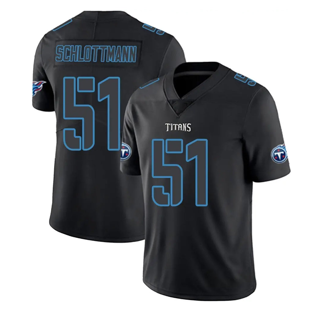 Choea T.Titans #51 Austin Schlottmann Player Black Impact Limited Home Game Stitched Jerseys