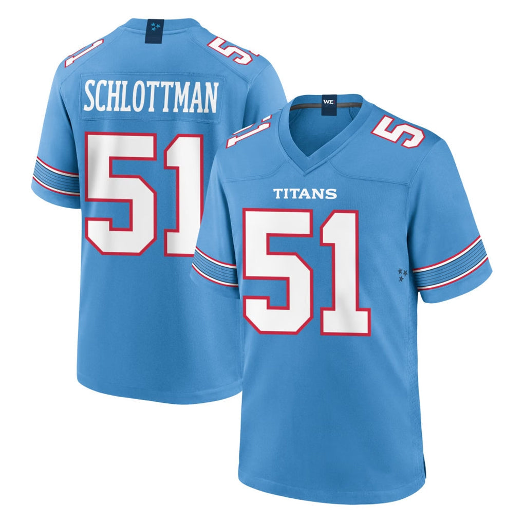 Choea T.Titans #51 Austin Schlottmann Player Light Blue 2026 Game Home Stitched Jerseys