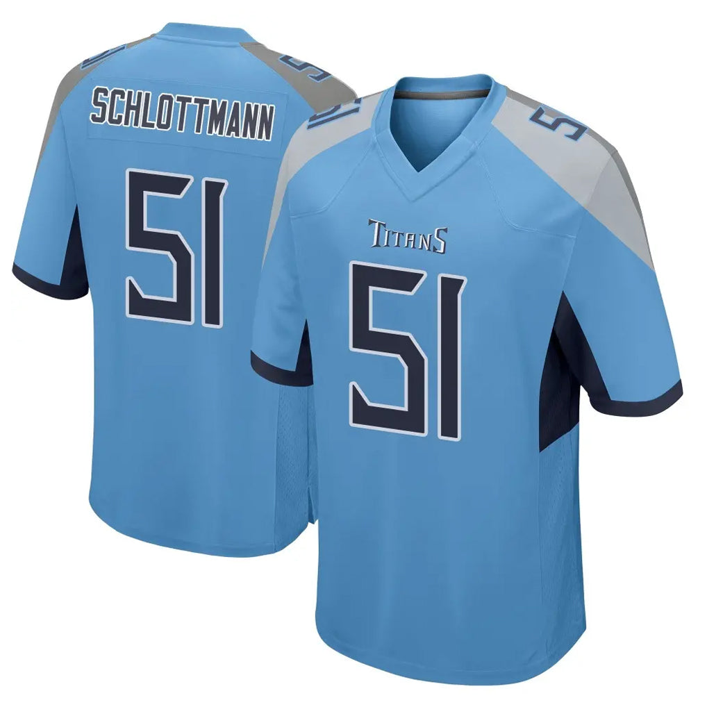 Choea T.Titans #51 Austin Schlottmann Player Light Blue Home Game Stitched Jerseys