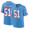 Choea T.Titans #51 Austin Schlottmann Player Light Blue Oilers Throwback Home Game Stitched Jerseys