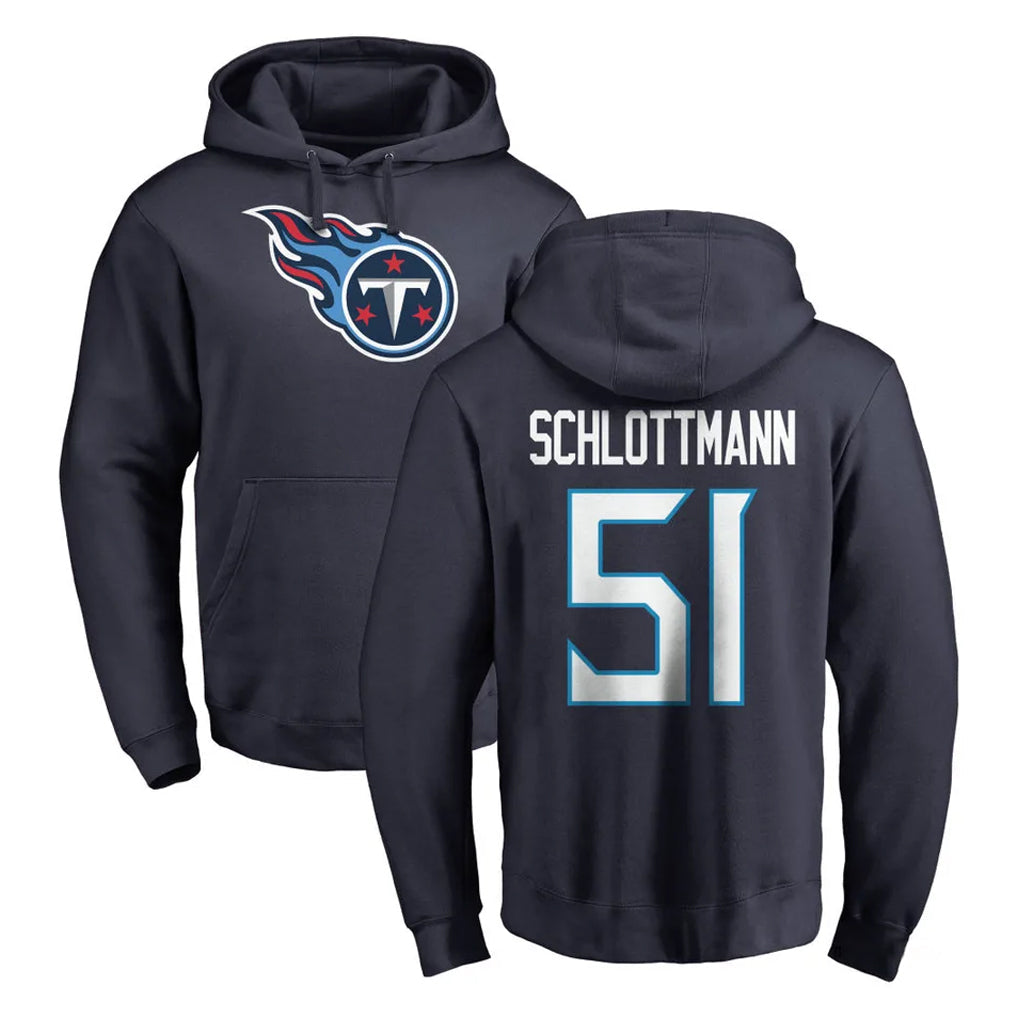 Choea T.Titans #51 Austin Schlottmann Player Navy Logo Pullover Hoodies Home Game Stitched Jerseys