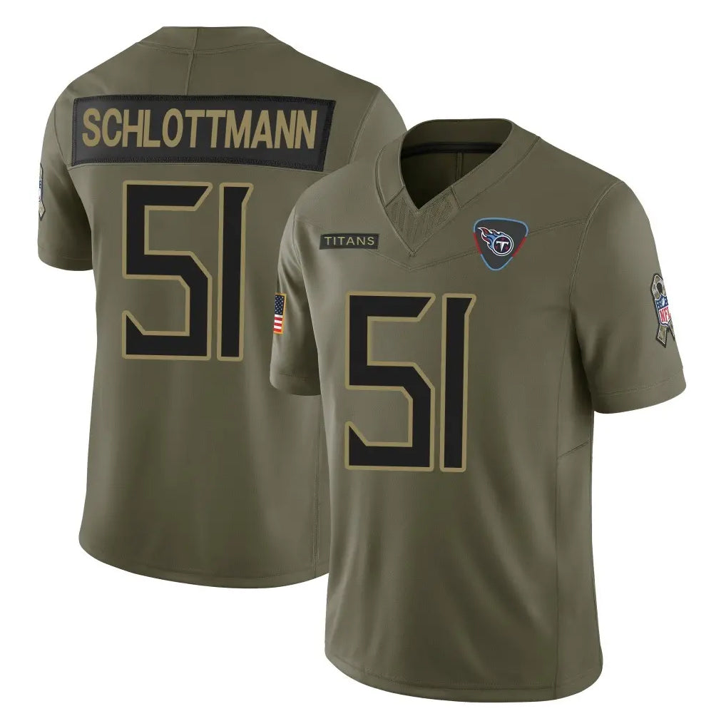 Choea T.Titans #51 Austin Schlottmann Player Olive Limited 2025 Salute to Service Home Game Stitched Jerseys