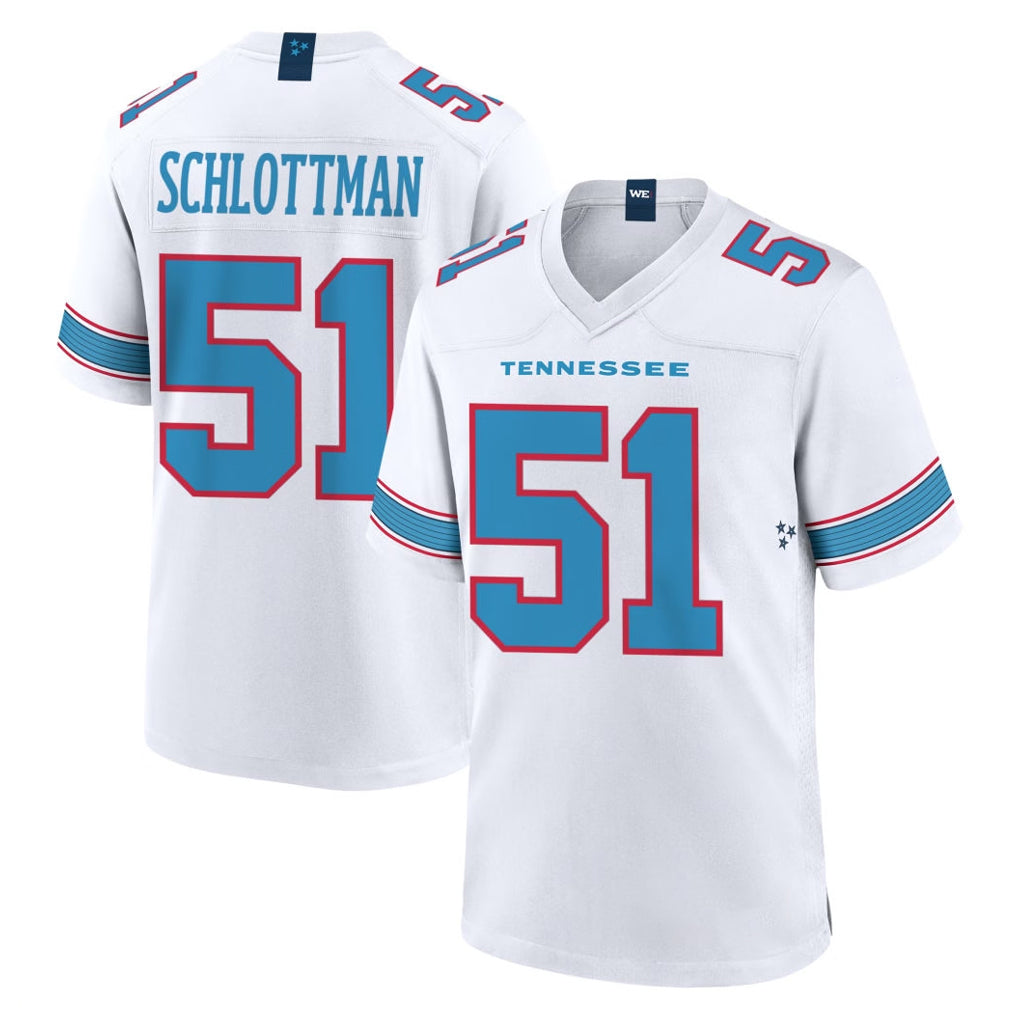 Choea T.Titans #51 Austin Schlottmann Player White 2026 Game Home Stitched Jerseys