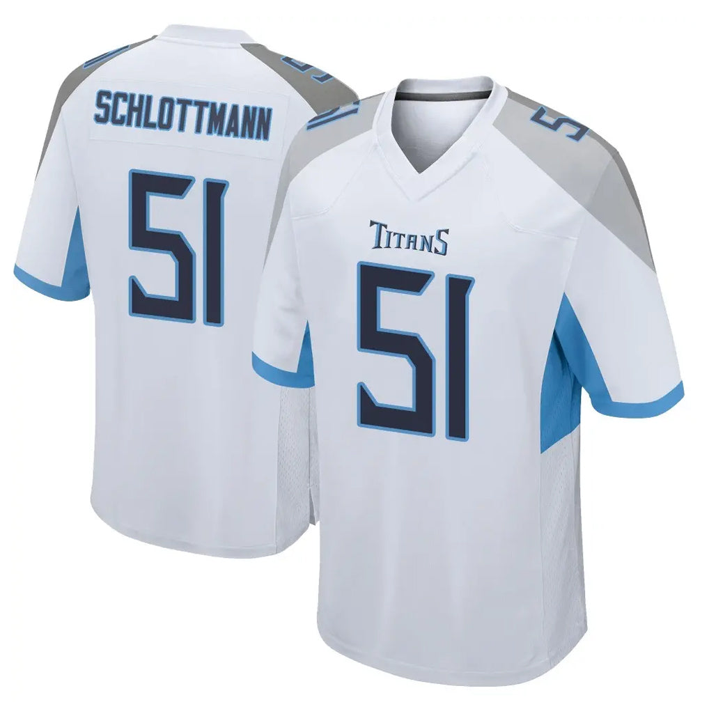 Choea T.Titans #51 Austin Schlottmann Player White Home Game Stitched Jerseys