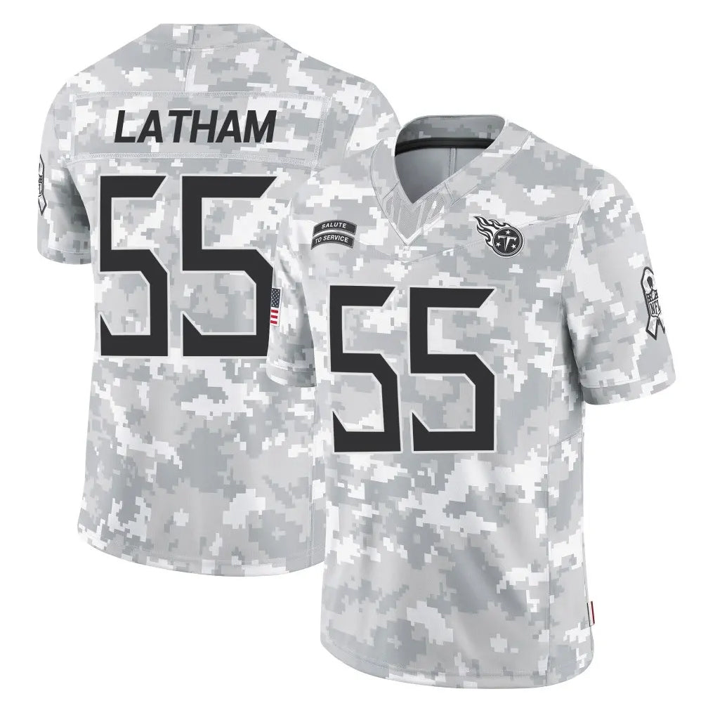 Choea T.Titans #55 JC Latham Player Arctic Camo Limited Salute to Service Home Game Stitched Jerseys