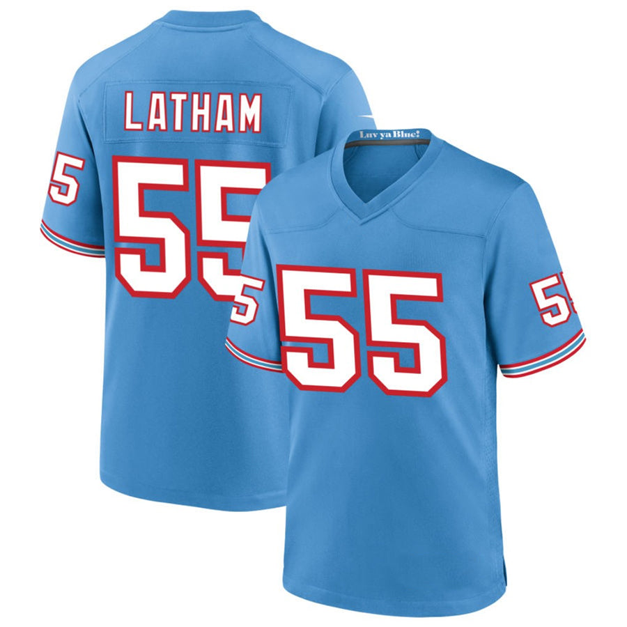 Choea T.Titans #55 JC Latham Player Blue Throwback Alternate Game Stitched Jerseys