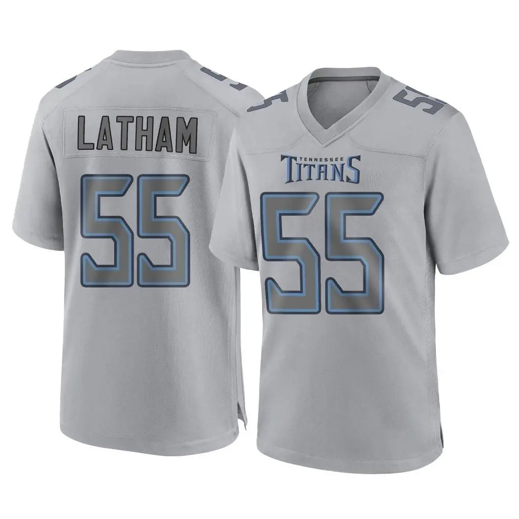Choea T.Titans #55 JC Latham Player Gray Atmosphere Fashion Home Game Stitched Jerseys