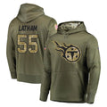 Choea T.Titans #55 JC Latham Player Olive Salute to Service Pullover Hoodies Home Game Stitched Jerseys