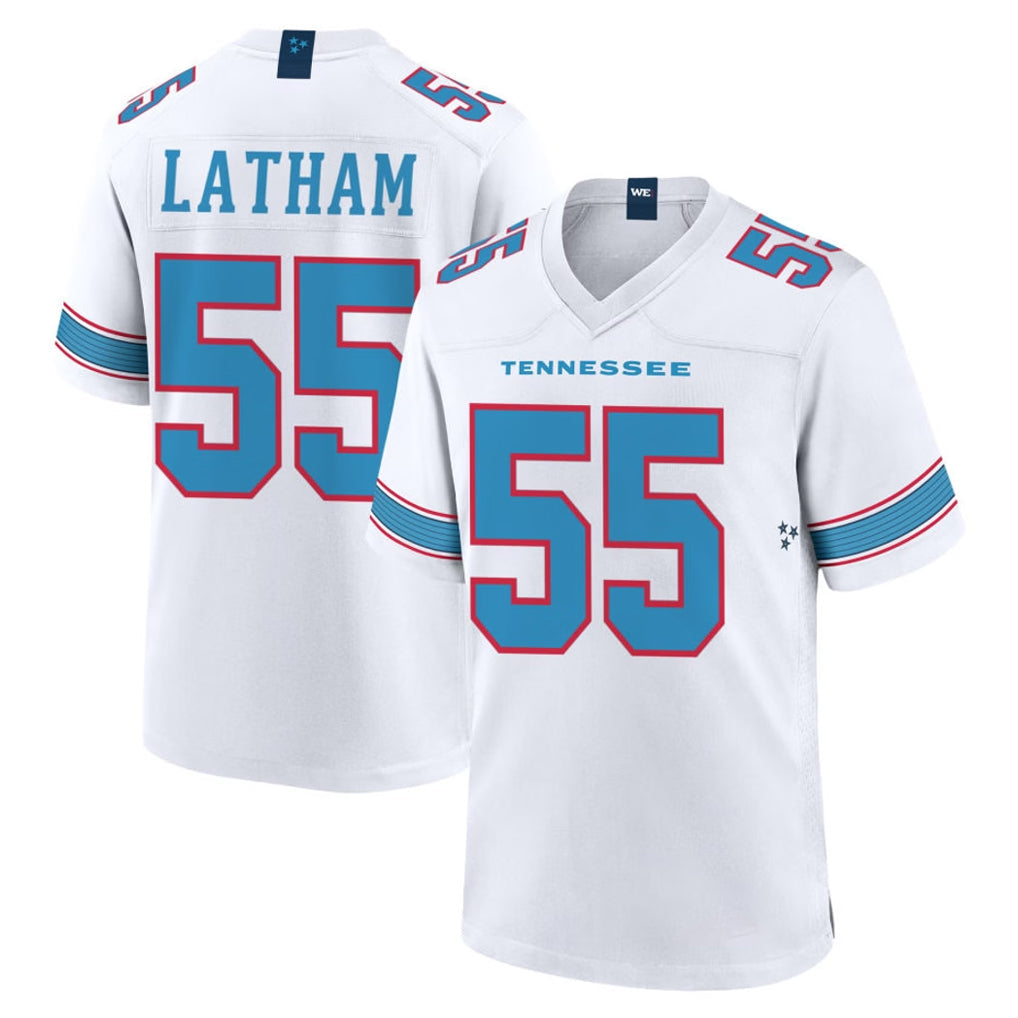 Choea T.Titans #55 JC Latham Player White 2026 Game Home Stitched Jerseys