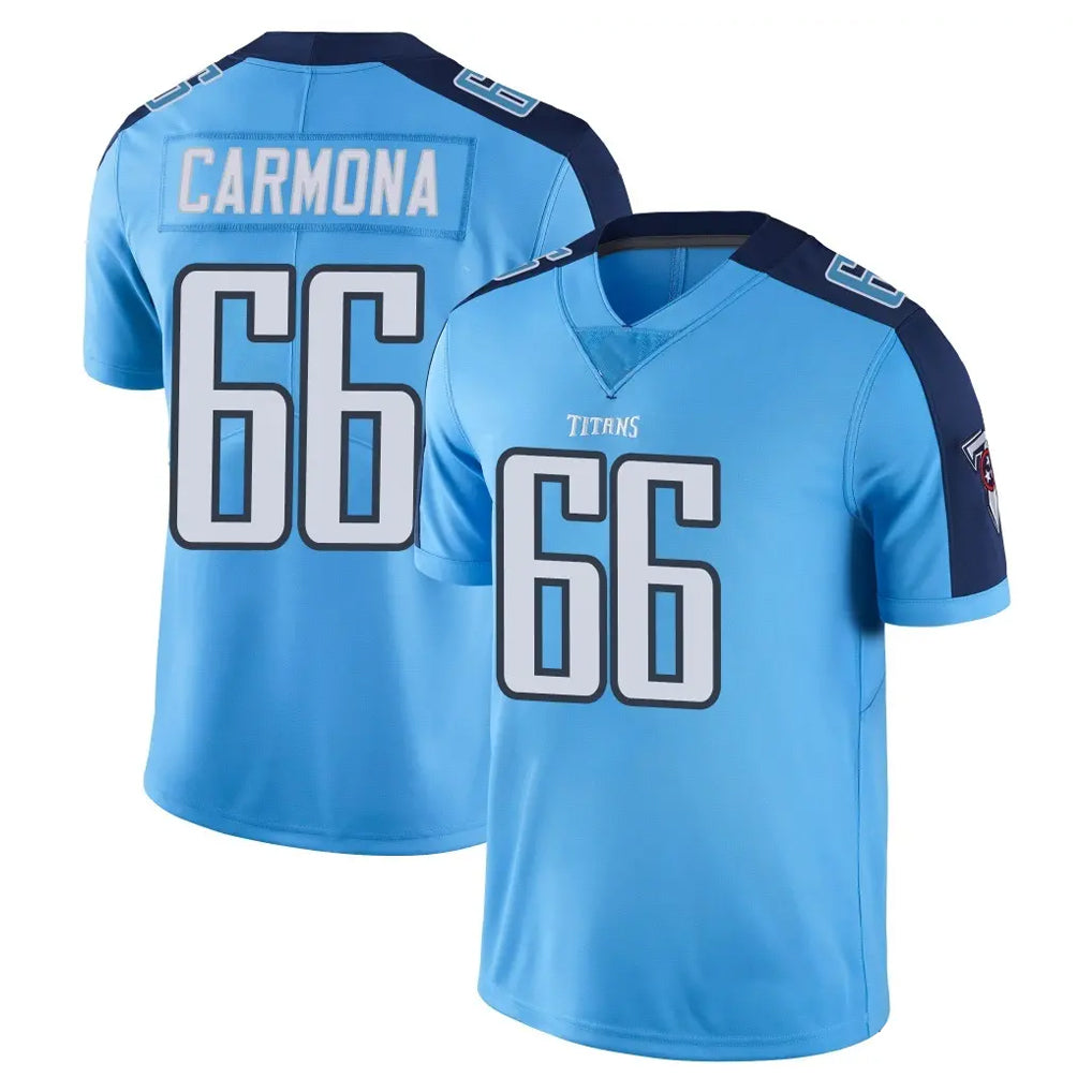 Choea T.Titans #66 Fernando Carmona Jr. Player Light Blue Limited Color Rush Home Game Stitched Jerseys