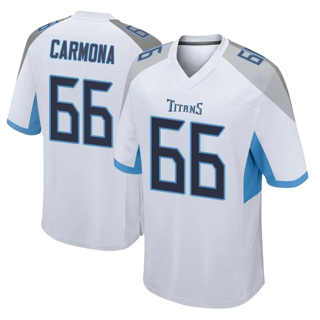 Choea T.Titans #66 Fernando Carmona Jr. Player White Home Game Stitched Jerseys