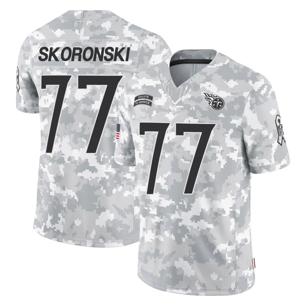 Choea T.Titans #77 Peter Skoronski Player Arctic Camo Limited Salute to Service Home Game Stitched Jerseys