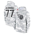 Choea T.Titans #77 Peter Skoronski Player Camo Arctic Salute to Service Pullover Hoodies Home Game Stitched Jerseys