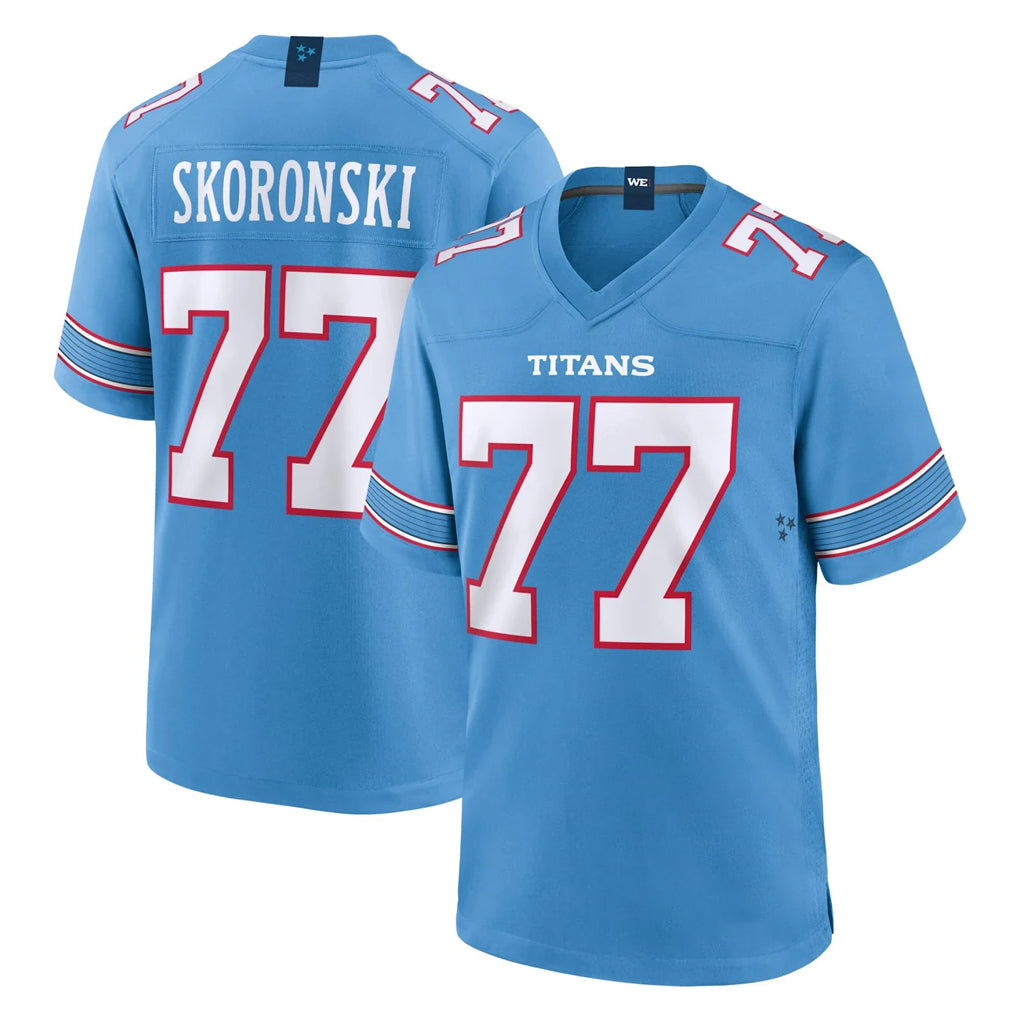 Choea T.Titans #77 Peter Skoronski Player Light Blue 2026 Game Home Stitched Jerseys